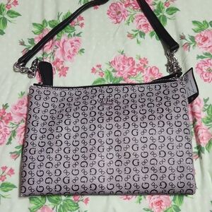 Guess Black and Gray Logo Clutch